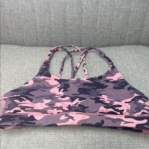 Pink Purple Gray Camo Sports Bra Size M